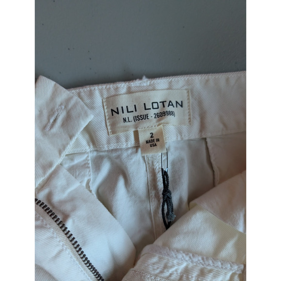 NWT Nili Lotan Montauk Cropped Cotton-blended Pants Size 2 Eggshell #1D506 - Picture 7 of 11